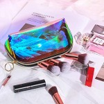 Holographic Cosmetic Bag Clear Makeup Bag Travel Makeup Pouch Toiletry Organizer Waterproof Pencil Case Gifts for Women Girls Set of 3