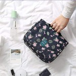 homchen Hanging Travel Toiletry Bag Waterproof Folding Portable Cosmetic Bag Wash Bag for Men and Women M Flamingo