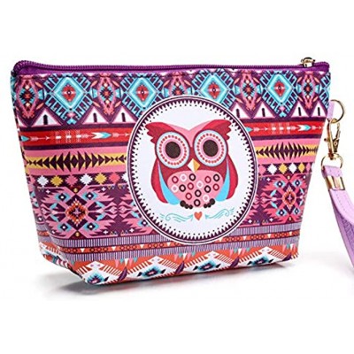 JooNeng Girls Makeup Bag Owl Cosmetic Pouch Small Toiletry Bag Cute Coin Purse Travel Storage Bag for Cosmetics Toiletries Festival Gift for Girls Women Totem