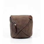 Lakeland Leather Real Leather Rugby Ball Washbag in Vintage Style with Waterproof Lining in Chocolate Brown