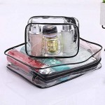 Lasinderm 8Pcs Travel Toiletry Bags Pouch PVC Waterproof Zippered Cosmetic Bag for Vacation Travel Bathroom Organizing