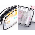 Lasinderm 8Pcs Travel Toiletry Bags Pouch PVC Waterproof Zippered Cosmetic Bag for Vacation Travel Bathroom Organizing