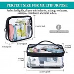 Olycism 2 Pack Transparent Toiletry Bags Waterproof Clear Makeup Bag Zippered Toiletry Bag Organizers with Handle & Zipper for Cosmetics Vacation Travel Business Trip Bathroom Swimming Pool