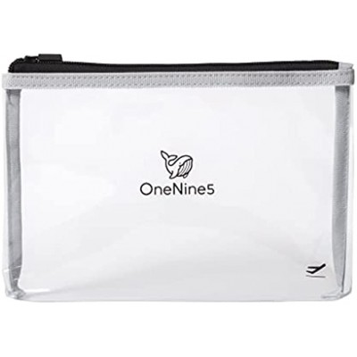 OneNine5 Moeraki Grey Airport Clear Plastic Toiletry Bag. for Eco-Friendly Travel Wash Bag. Reusable & TSA Approved Pouch for 100ml Liquid Bottles & Holiday Essentials. 1 Litre Volume. Mens Women