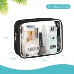 QKURT 2pcs Pack Transparent Waterproof Toiletry Bag Travel Luggage Pouch Portable PVC Clear Cosmetic Makeup Bag Pouch for Bathroom Excursion| Practical Transparent Makeup Bags