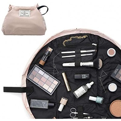 The Flat Lay Co. Make Up Bag | Lay Flat Travel Cosmetic Toiletry Case | Contents not included Everything | 50cm Blush Pink