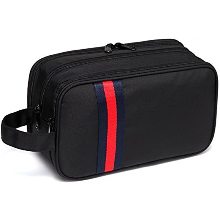 Toiletry Bag VASCHY Unisex Waterproof Cosmetic Bag with Three Separate Zip Compartments Makeup Organizer Travel Wash Bag Portable Shaving Bag