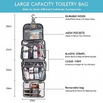 Travel Hanging Toiletry Bag Makeup Bag Organizer for Women Wash Bag Hook Waterproof Make up Travel Toiletry Organizer Bag for Travel Accessories Kit Shampoo Gifts for Women and Girls（Black）
