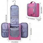 Travel Hanging Toiletry Wash Bag Makeup Cosmetic Organizer for Women Girls Kids Bright Pink Medium