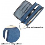 Water-Resistant Toiletry Bag for Men and Women,Large Travel Wash Bag Shaving Dopp Kit Bathroom Gym Toiletries Makeup Organizer with Free Wet Dry Bag Light Blue