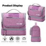 WYTartist Hanging Travel Toiletry Bag for Men and Women with Dry and Wet Separation 2 Layers Design Purple