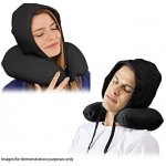ASAB Luxury U Shaped Hooded Travel Neck Cushion Support Pillow Head Shoulder Rest for Reliving Stress and Helps Relaxing & Sleeping