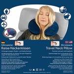 daydream Navy Travel Neck Pillow with Mircobeads