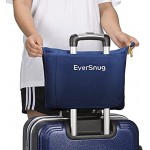 EverSnug Travel Blanket and Pillow Premium Soft 2 in 1 Airplane Blanket with Soft Bag Pillowcase Hand Luggage Belt and Backpack Clip Navy Blue