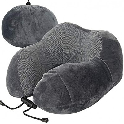 Foam Neck Pillow –Memory Foam Neck Travel Pillows for Home Offices and Travel by Cars Trains Airplanes,Neck and Head Support Pillow Soft Sleeping Rest Cushion Grey