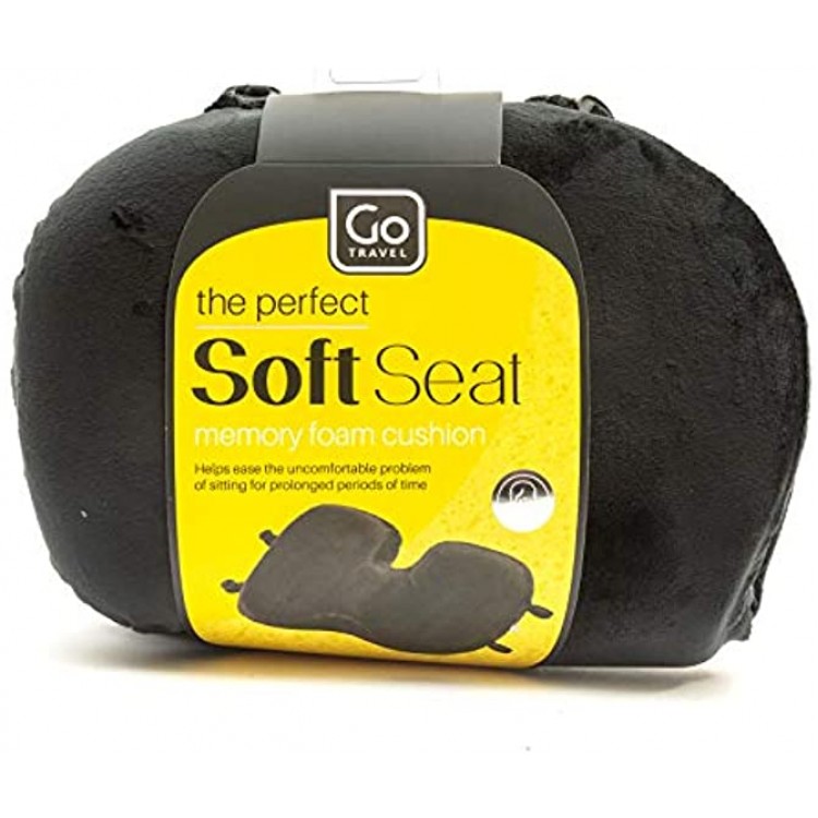 Go Travel Deluxe Memory Foam Seat Soft Cushion Ultimate Comfort Support Black