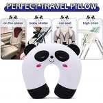H HOMEWINS Kids Travel Pillow Cute Children Neck Pillow Super Soft Chin & Neck Support Cushion Washable Travel Sleeping Pillow for Car Airplane Panda