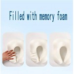 HIZQ Travel Neck Pillow Soft And Comfortable Memory Foam Neck Cushion Head & Chin Support Travel Pillow Machine Washable 100% Cotton Cover for Travelling Flying Airplane Flight