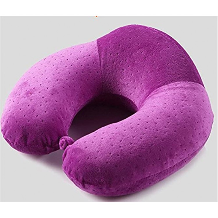Hollwald U-shape Pillow Travelmate Memory Foam Neck Pillow Chin Supporting Pillow Best Practical Functional Soft 30 x 32 x 1218.5cm purple