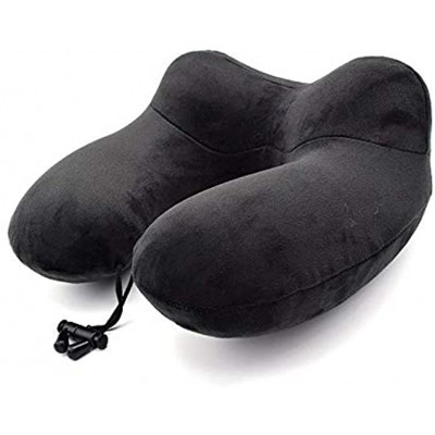 Inflatable Pillow U-Shaped Pillow Blowing Travel Pillow Car Neck Pillow Aircraft Neck U-Shaped Pillow Black