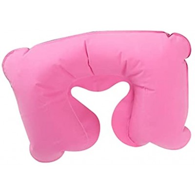 Inflatable Travel Pillow,Inflatable U-Shaped Travel Neck Pillow,U Shaped Foldable Portable Neck Head Support Cushion Inflatable Blow up Neck Pillow for Holiday and Travel Pink