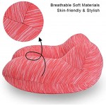 KING OF FLASH Inflatable Travel Pillow Used as Airplane Pillow & Car Neck Pillow Cushion Rest Pillow with Soft Material Set of Earplugs & Eye Mask Pink
