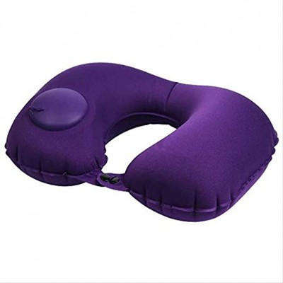 KYSM U-shaped pillow Press Inflatable Outdoor Travel Nap Health Care Pillow Cervical Cervical Car Neck Pillow 40 * 28 Purple milk wire