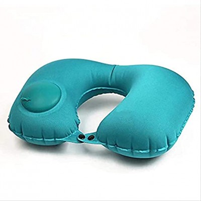 KYSM U-shaped pillow Press Inflatable Outdoor Travel Nap Health Care Pillow Cervical Cervical Car Neck Pillow 40 * 28 Blue Milk Silk Set