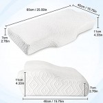 Memory Foam Pillow 26*16 inches Findigit Contour Ergonomic Orthopedic Sleeping Neck Pillow for Side Back Stomach Sleeper Cervical Bed Pillow for Neck Shoulder Pain Relief