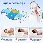 Memory Foam Pillow 26*16 inches Findigit Contour Ergonomic Orthopedic Sleeping Neck Pillow for Side Back Stomach Sleeper Cervical Bed Pillow for Neck Shoulder Pain Relief