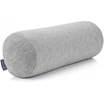Neck Bolster Pillow Roll Bamboo OEKO-TEX Cover DYNMC YOU Ultra- Comfortable with Memory Foam Core Round Pillow for Lower Back Knees & Neck Support Cylinder Pillows Grey