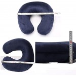 Short plush coat PVC pillow core inflatable pillow outdoor travel pillow U-shaped pillow Inflatable Blow up Neck Pillow for Holiday and Travel Comfort. Compact and Light for Easy Storage Cyan