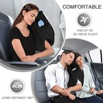 Sunany Inflatable Neck Pillow and Head Support Pillow Used for Airplane Car Bus Train and Office Sleeping with Free Eye Mask Earplugs black