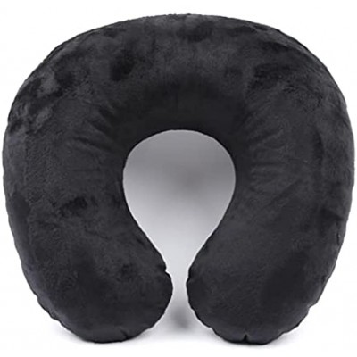 TOSSPER Black U Shaped Travel Pillow Car Inflatable Pillows Neck Support Headrest Cushion Soft Nursing Cushion Travel Accessories