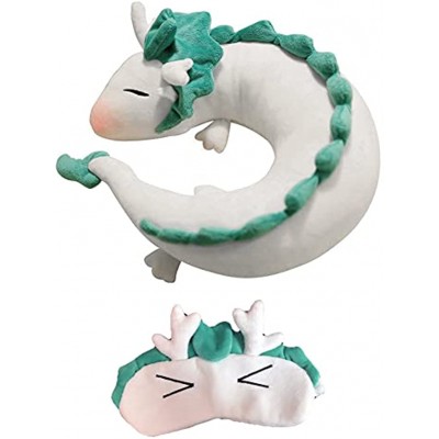 Travel Neck Pillow Animal Neck Support U Shaped Cushion Plush with Sleep Blindfold for Airplane Train