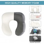 Travel Pillows Memory Foam Neck Pillow for Travel for Cars Trains Airplanes Flight Comfortable Neck and Head Support Pillow for Home Office Soft Travel Cushion for Sleeping Grey