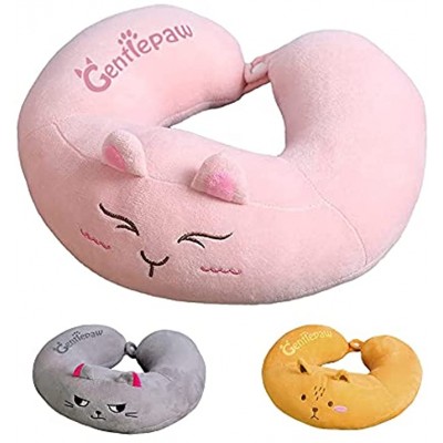 U-Shaped Elasticity Travel Pillow Rest Neck Support Pillow Car Seat Sleeping for Traveling Headrest Airplane Pillow for Adults Children Kids Pink