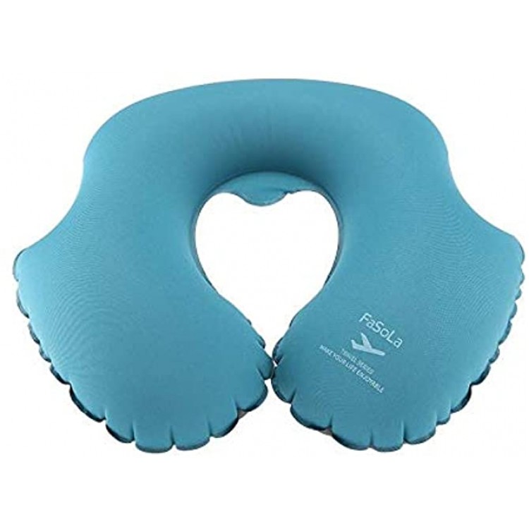 U-Type Inflatable Pillow Neck Pillow Travel Portable Neck Pillow Inflatable Car Pillow Siesta Rest Blue