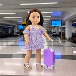 ZITA ELEMENT 16 pcs Doll Accessories Suitcase Travel Luggage for 18 Inch Doll Travel Carrier,Sunglasses Camera Computer Phone Pad Travel Pillow Blindfold Passport Tickets CashesDoll Is Not Included