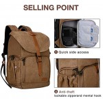 BAGSMART Camera Backpack Anti-thief DSLR Camera Bag Water Resistant Canvas Camera Rucksack Fit up to 15 Laptop with Rain Cover Tripod Holder Dark khaki