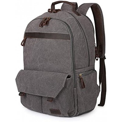 camera bag Canvas Camera Backpack SLR Case Bag 15.6 inch Laptop Tripod Camera Bag Backpack DSLR camera bag Color : Grey