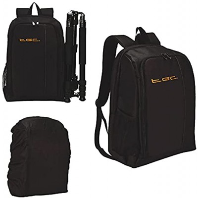 Camera Bag Waterproof Backpack Rucksack Case for Nikon Canon DSLR Lens Tripod UK Black & Hot Orange