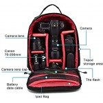G-raphy Camera Backpack Waterproof DLSR Rucksack Bag Shockproof SLR Case with Tripod Holder