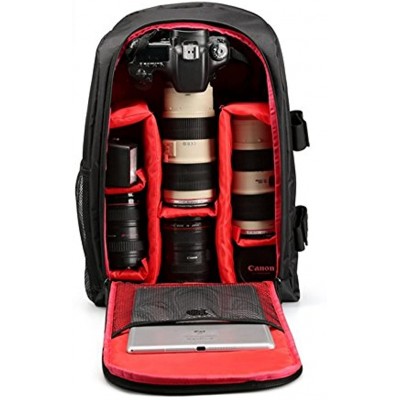 LUVODI Camera Backpack for SLR DSLR Cameras w  16” Laptop Compartment Professional Waterproof Photography Bag Rucksack Lens Flashes Camera Case for Canon Nikon Sony and Accessories Red