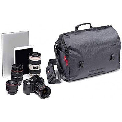 Manfrotto Manhattan Messenger Speedy 30 Camera Bag Multiuse for Carrying Camera and Accessories in Water-Repellent Material Photography Bag with PC and Tablet Compartment with Tripod Holder