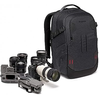 Manfrotto PRO Light Backloader M Backpack for Mirrorless Cameras Top and Rear Access Double Tripod Attachment Interchangeable Dividers Black