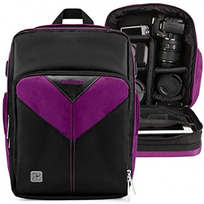 Purple Camera Backpack Travel Carrying Bag for Olympus OM System OM-1 OM-D E-M1 E-1MX E-M5 E-M10