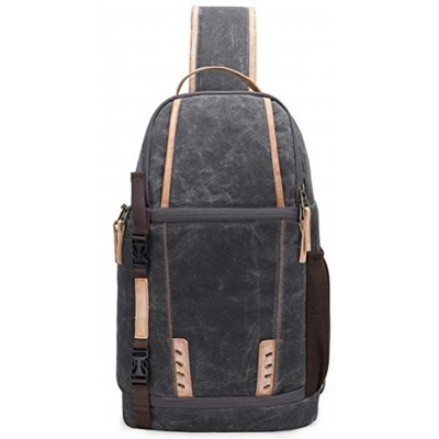 Release camera bag Waterproof Batik Canvas Photography Bag Outdoor Wear-resistant Large Photo Camera Backpack Men Color : Khaki
