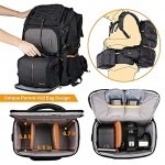 TARION Pro PB-01 Camera Backpack Large Capacity Photography Water Resistant Multi-function Camera Bag with Associate Single Shoulder Bag Case