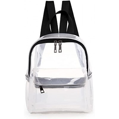 Clear Backpack for Women Small Transparent Daypack PVC Casual Rucksack for School Work Concert Sport Stadium Travel